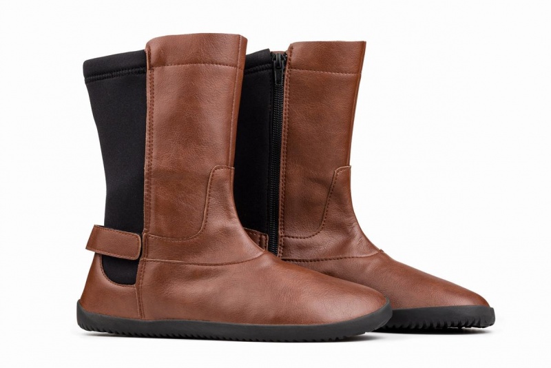 Ahinsa Barefoot Halfhoge Laarzen Dames Bruin | PII4030MX