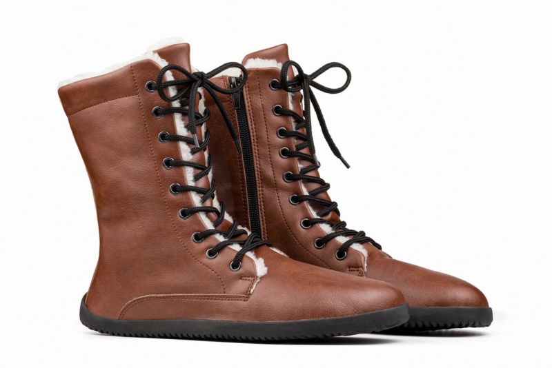 Ahinsa Jaya Zip-up Barefoot Winterschoenen Dames Bruin | ARU3994PC