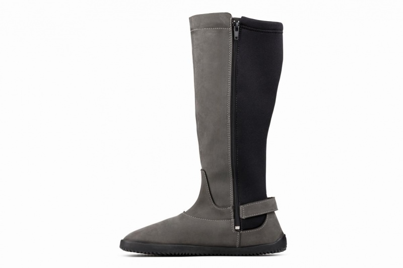 Ahinsa Nubuck Barefoot Hoge Laarzen Dames Grijs | XDC442AE