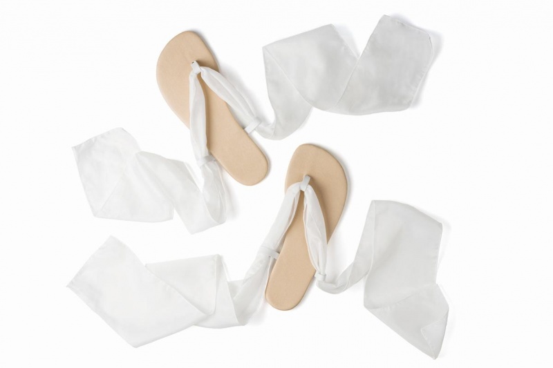 Ahinsa Ribbon Ankle-tie Barefoot Sandalen Dames Beige | XUK10073UQ