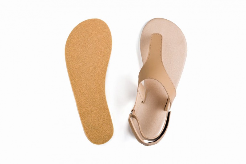 Ahinsa Simple Barefoot Sandalen Dames Beige | UAT997YW