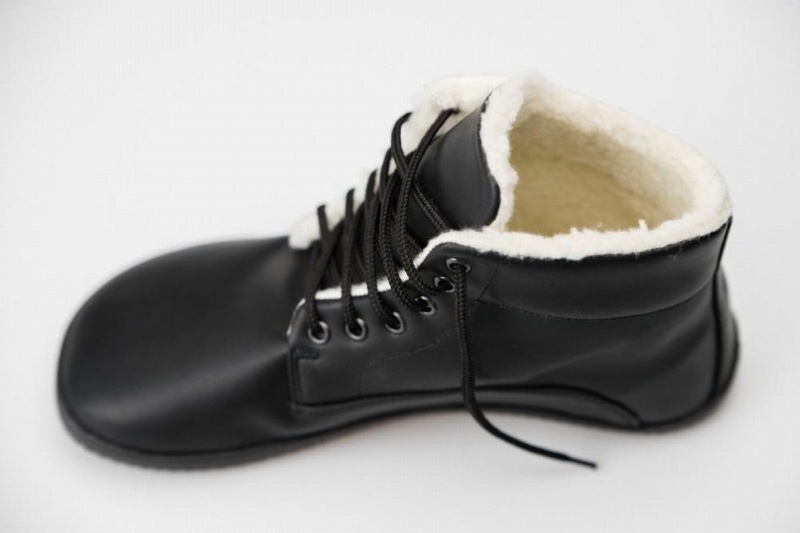 Ahinsa Winter Barefoot Enkellaars Dames Zwart | PHJ2137EB